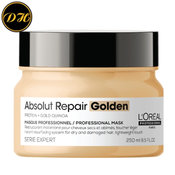 Dầu hấp nhũ vàng phục hồi tóc hư tổn L’Oréal Absolut Repair Golden 250ml